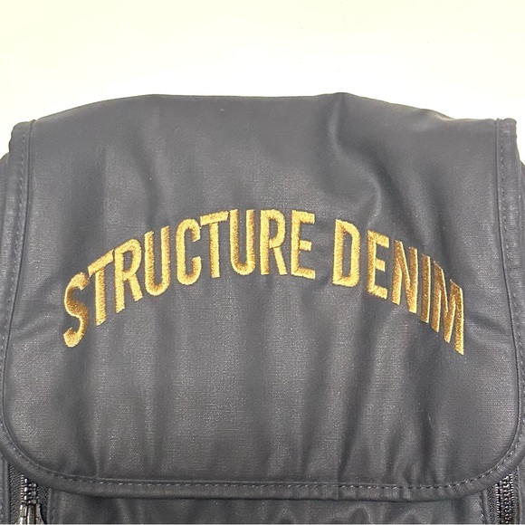 RARE VINTAGE Structure Denim Backpack - Dark Blue - Picture 2 of 4